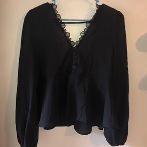 Black 3/4 sleeve blouse